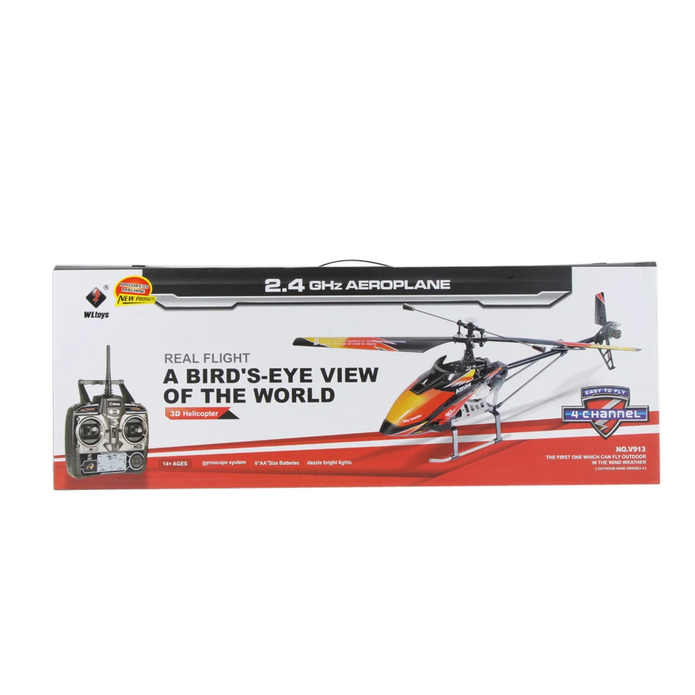 WLtoys V913 бесщеточная модернизация версия 4Ch вертолет RTF 70 см 2,4 ГГц Встроенный гироскоп супер стабильный полет