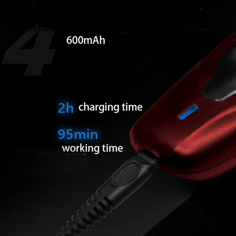 Kemei Electric Cordless Shaver Perfect Perrect Cut Twin Men Razor Floating Blade with Pop-up Trimmer Blade Rechargeable KM-1123 5