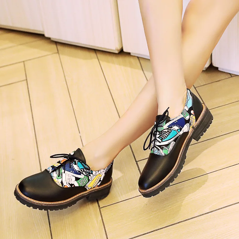 

Spring And Summer Casual Low Heel-Toe Versatile Lace-up Large Size WOMEN'S Shoes White Shoes Network Hot Selling