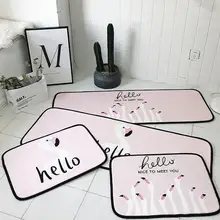 INS скандинавский тропический кактус Monstera Фламинго узор противоскользящие замшевые коврики под дверь комнатный половик кухонный ковер