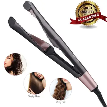 

2-in-1 Hair Straightener and Hair Curler Ceramic Coated Flat Iron Straightening Irons Hair Crimper Curling Iron Perming&Straight