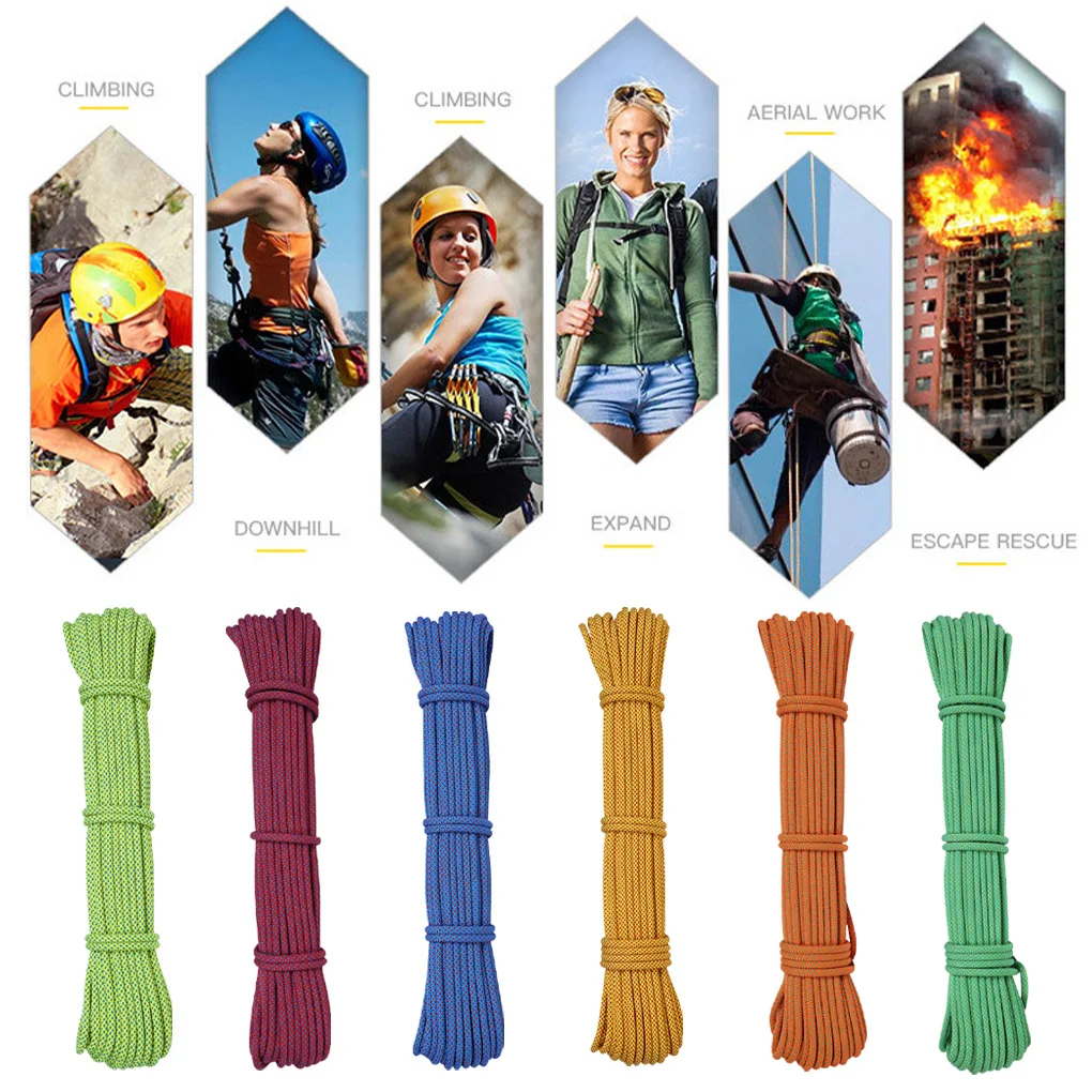 Climbing Rope Portable 6mm Non-slip Downhill Rope for Survival Parachute Cord Lanyard Camping Climbing Rope Hiking Clothesline 2