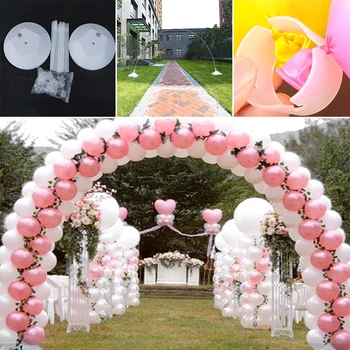 

1 Set Balloon Column Arch Base Upright Pole Display Stand Wedding Party Decor 2*Water Bases 20*Holder Tubes 50* Balloon Clips