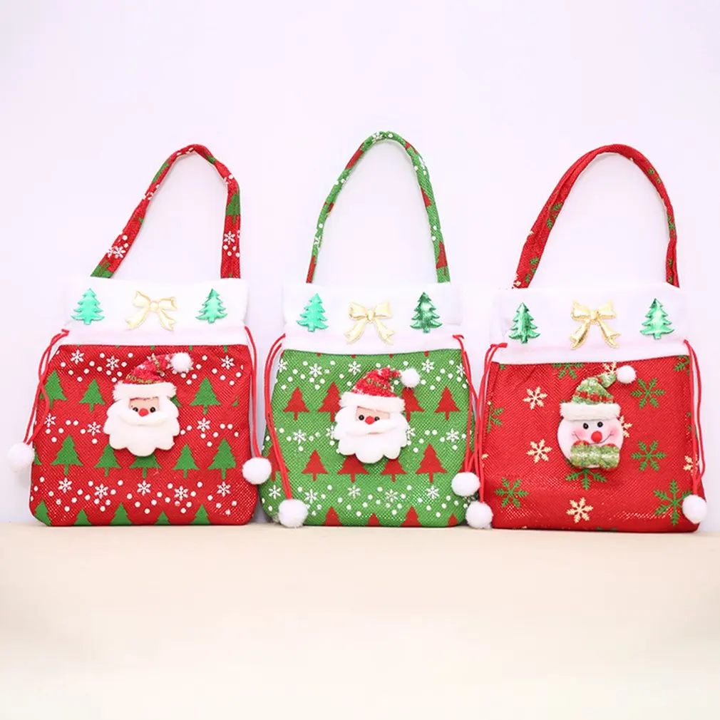 Милый Рождественский подарок сумки конфеты мешок Санта Клаус Снеговик дизайн Рождественская елка вешалки Детский Рождественский подарок конфеты сумки