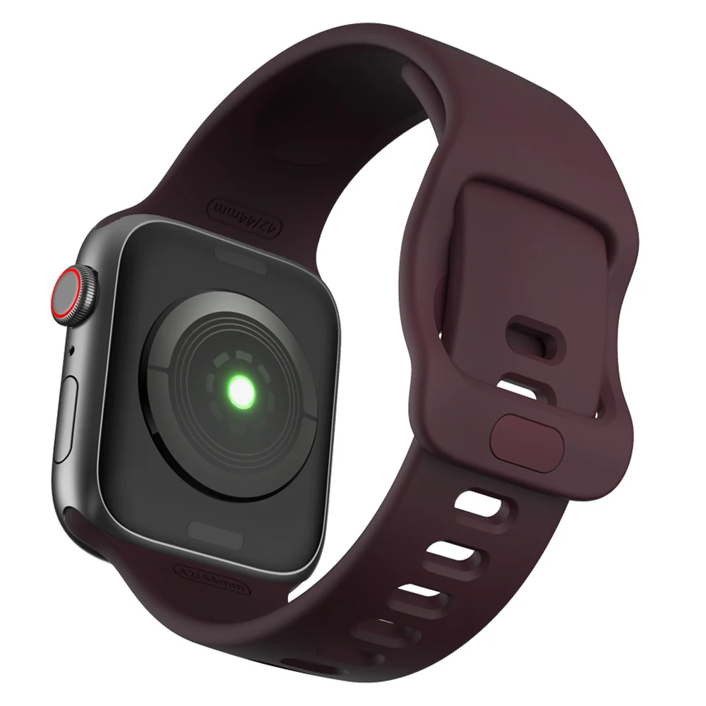 Спортивный силиконовый ремешок для iwatch 38 мм 42 мм Резиновый сменный Браслет для Apple watch 40 мм 44 мм серия 5 4 3 2 1 - Цвет ремешка: Wine red
