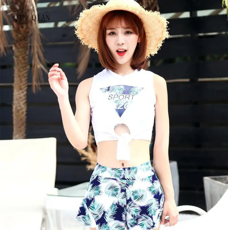 Женский раздельный купальник в Корейском стиле со стальными пластинами