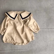 Новинка; брендовые комбинезоны для мальчиков и девочек; хлопковая джинсовая одежда для детей от 1 до 3 лет; коллекция года; Осенние Комбинезоны для маленьких девочек и мальчиков