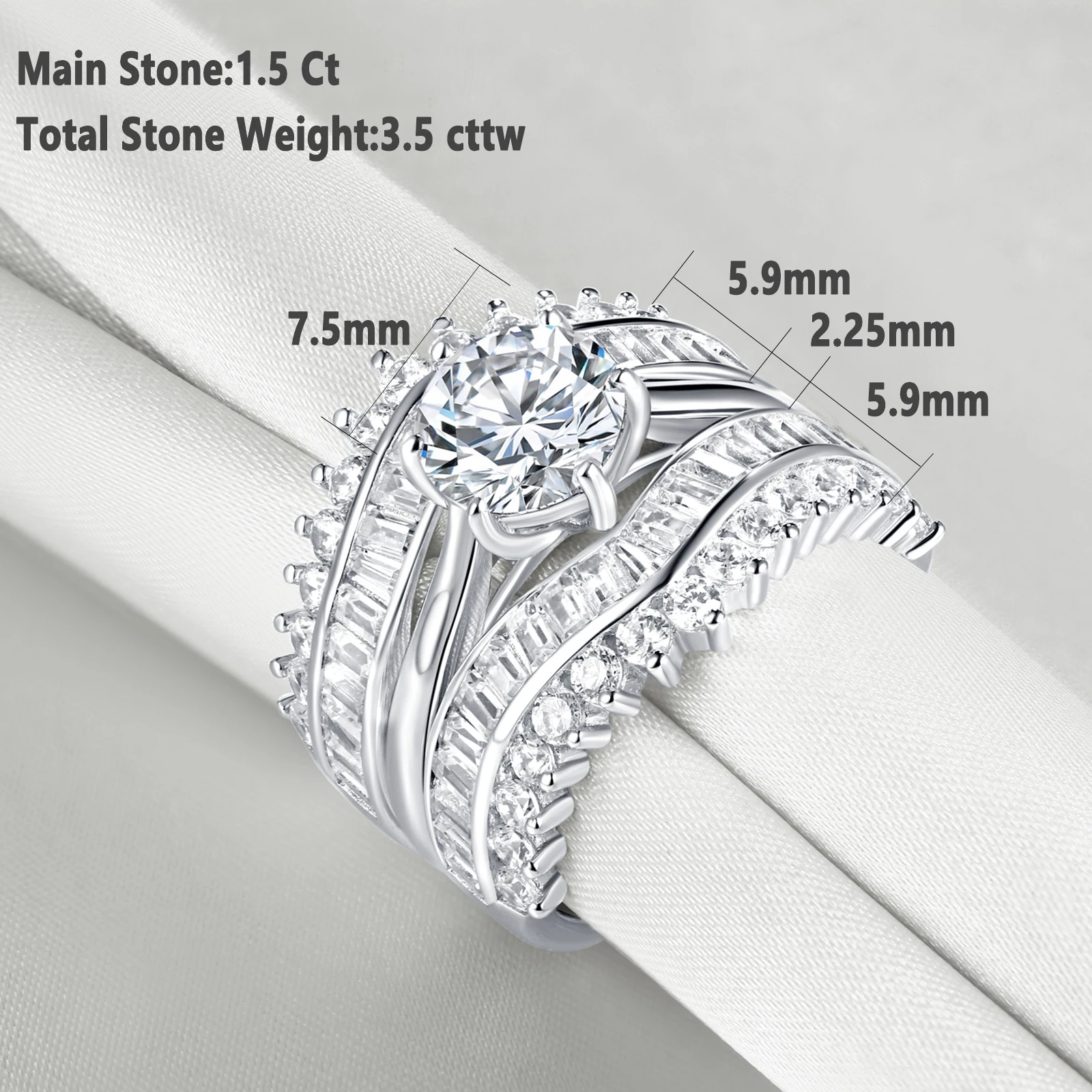 Diamond Solitaire Engagement Ring 925  Diamond Enhancer Band Ring Guard -  925 Silver - Aliexpress