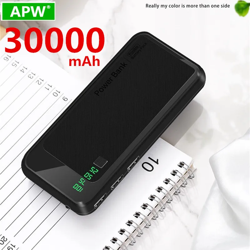 High capacity 30000mAh Power Bank Dual USB Powerbank External Battery With LED Display Fast Portable Charger For Phones Xiaomi | Мобильные