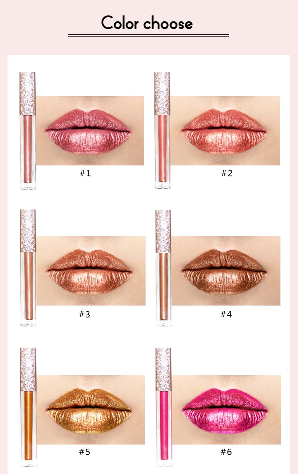 natural metallic lip gloss private label lipgloss popular waterproof liquid lipstick tubes bulk makeup custom logo no brand