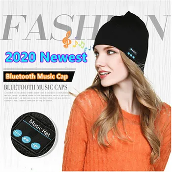 

Fashion Warm Bluetooth Music Hat Wireless Bluetooth Earphone Cap Winter Sport Knitted Hat Call and Listen Music Speaker 2020 New
