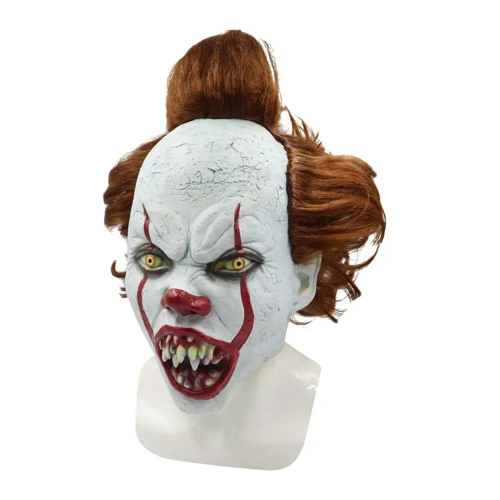 

Stephen King's It Pennywise Joker Clown Cosplay Mask Horror It: Chapter Two Latex Helmet Horror Halloween Party Carnival Props