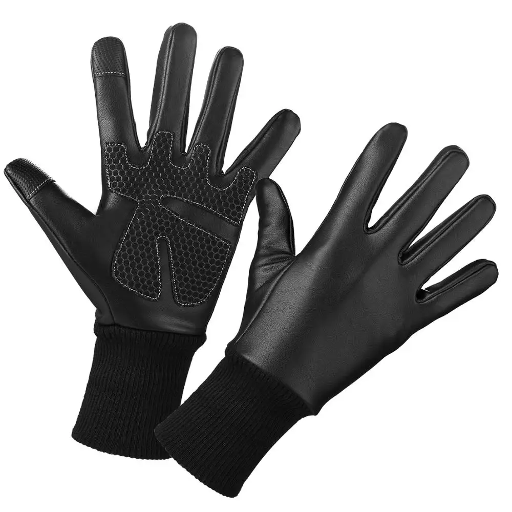 

Winter Cycling Gloves For Men Women Giwil New Design with Silicone Palm Outdoor Windproof Running Driving Leather Gloves