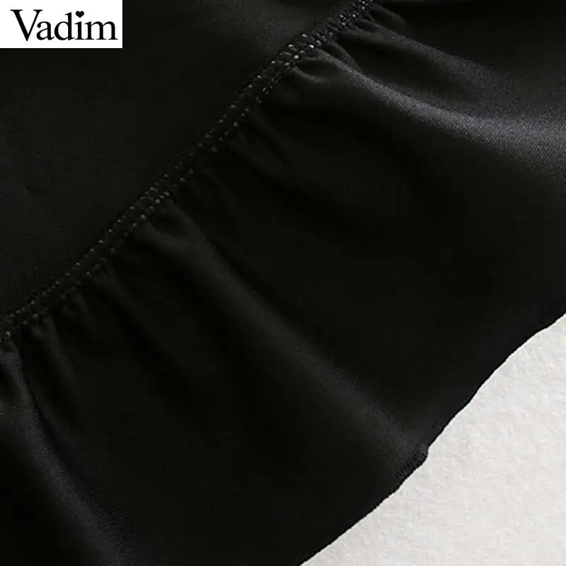 Женское элегантное платье vadim с вышивкой, кружевное мини-платье с коротким рукавом, женские повседневные черные платья, стильные однотонные платья vestidos mujer QC994