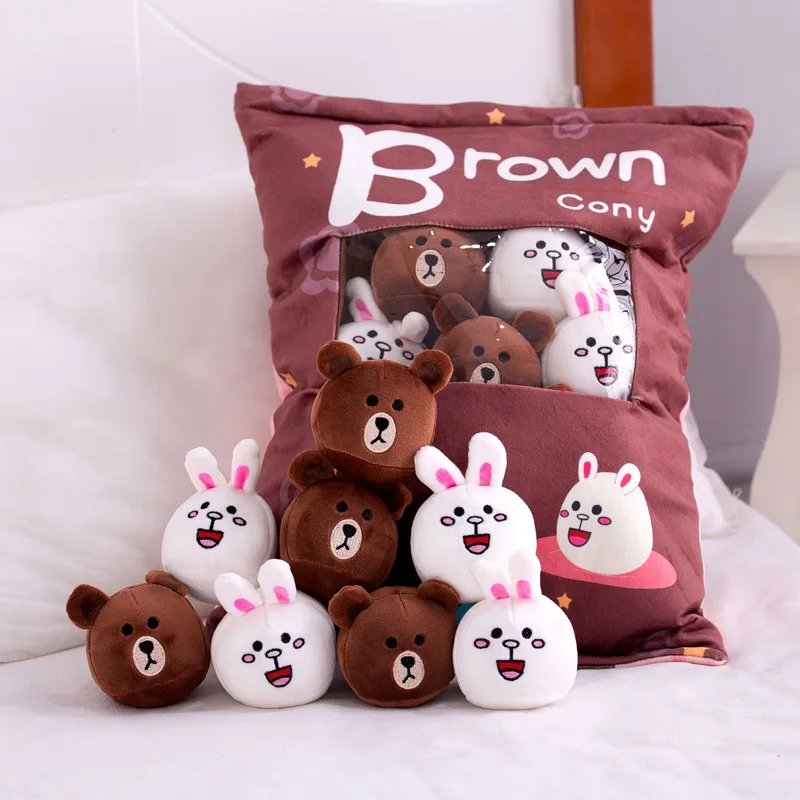 18 креативных забавных большой мешок коричневый Медведь Кролик Кони закуски Подушка Отправить девушки лучший друг руки грелка подушка