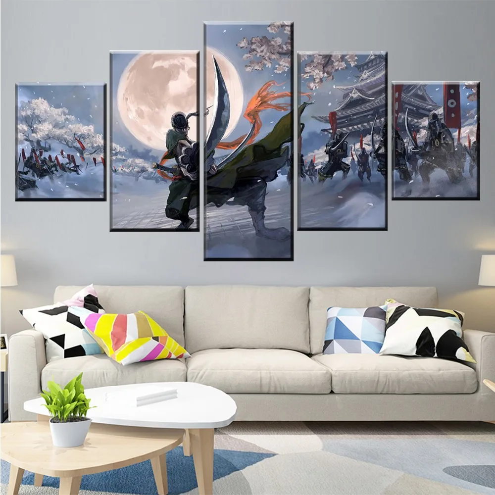 Canvas-Poster-Painting-5-Pieces-Wall-Art-Animation-One-Piece-Roronoa-Zoro-Prints-Pictures-Home-Decoration(1)