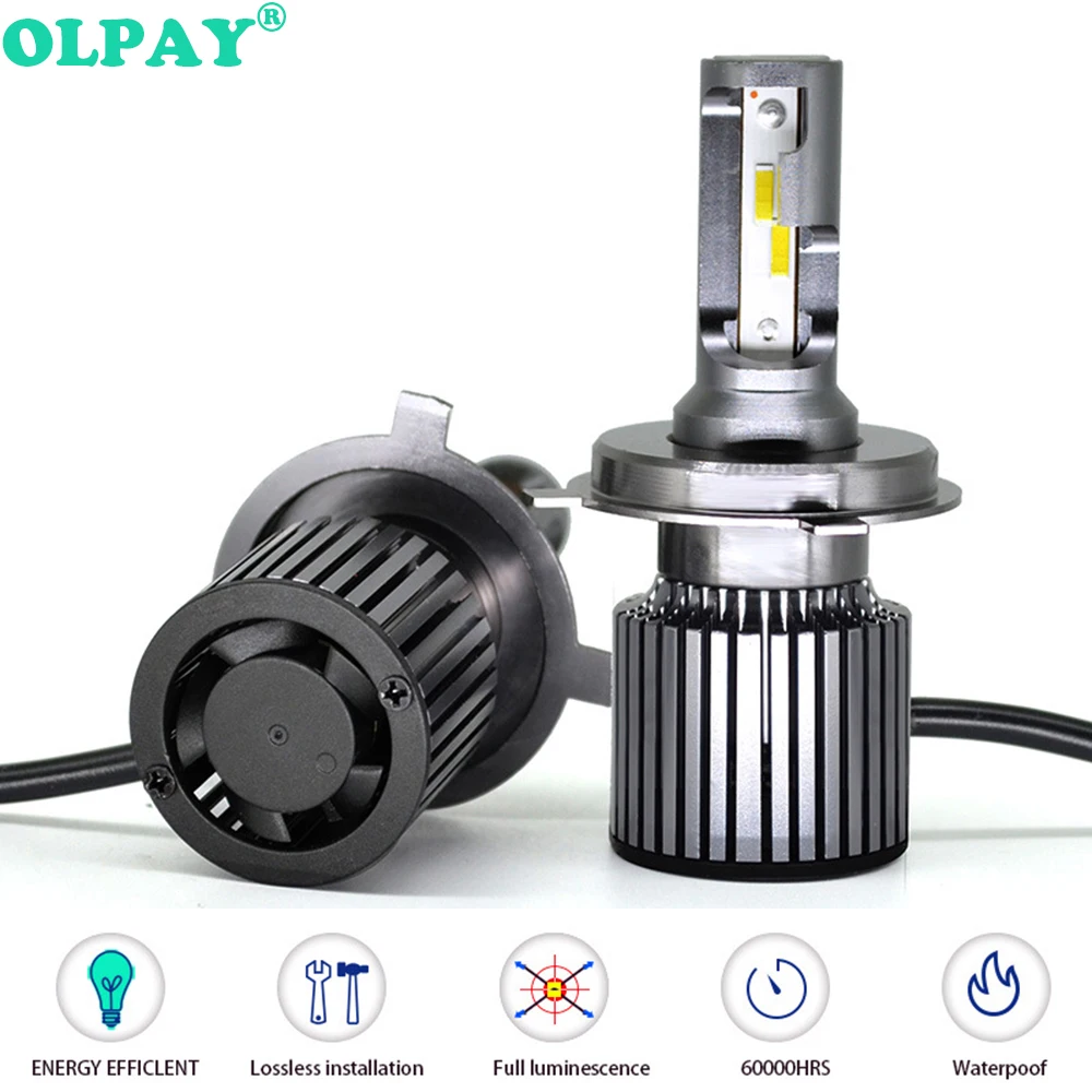 

OLPAY 2PCS H4 H7 Led Car Headlight H1 H8 H9 H11 HB4 HB3 9006 9005 9012 CSP Chip 10000LM 60W 6000K 12V Car Light Auto Fog Lamp