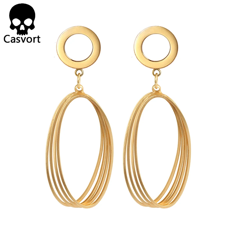 Casvort 2 шт висячие Беруши Тоннели 316L нержавеющая сталь ушные датчики расширитель женские украшения для тела Пирсинг Серьги
