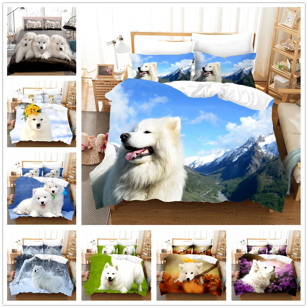 Домашний текстиль Samoyed для собак чехол подушки 3D постельное белье пододеяльники