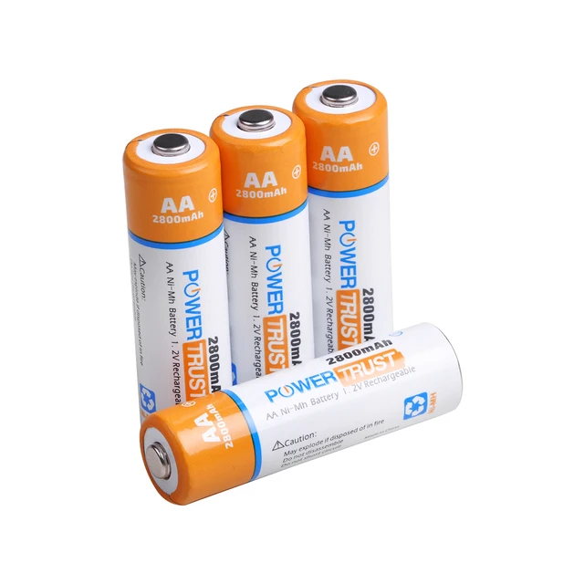 PowerTrust 8 Packs 1100mAh 1.2V AAA Ni-MH Rechargeable Battery for AA AAA Batteries (Case Included) 4Pcs AA