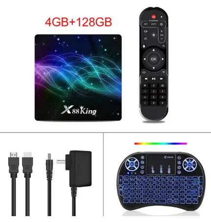 Streamer I8backlit X88 King Android9.0 коробка Amlogic S922x шестиядерный 4 Гб 128 Гб двойной wifi 4 к HD BT5.0 IP ТВ приемник лучший Отт android tv box PK X88 pro - Цвет: Streamer I8backlit