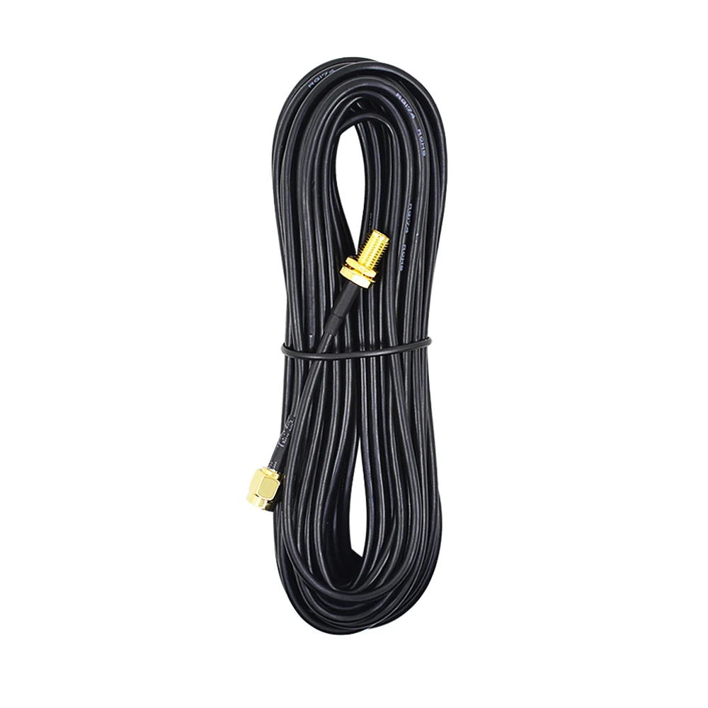CHIPAL 10M 15M 20M RG174 Feeder Wire SMA Male to Female Antenna Extension Cable for Coax Coaxial WiFi Network Card Router Bridge