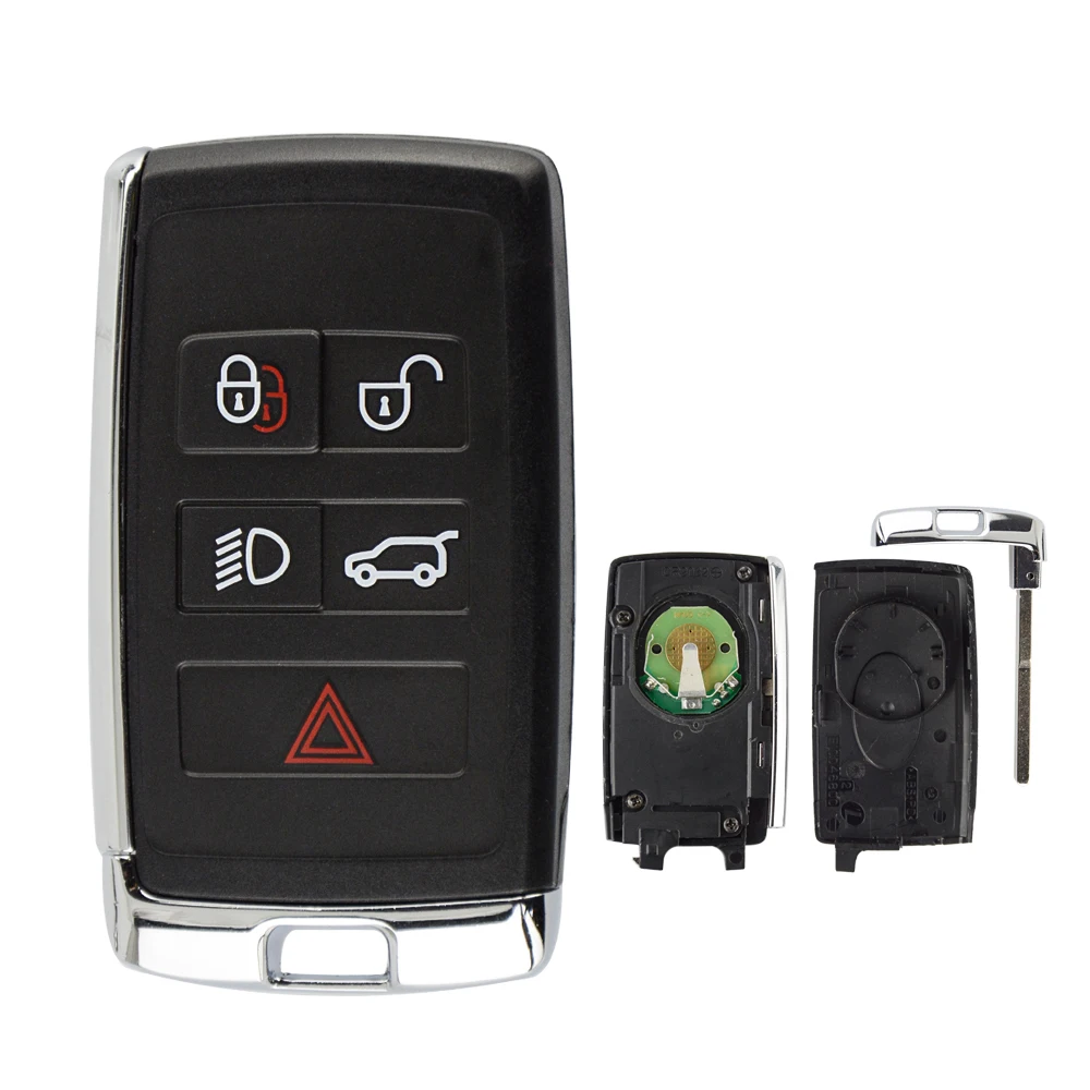 OkeyTech для Range Rover Discovery freelander 2 LR2 Rover Sport/Evoque ключ дистанционного управления 433 МГц PCF7953 чип-диод 5 пуговицы со вставкой лезвие