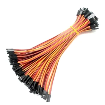 

100Pcs 30cm Male to Male 3P 30 Core Filaments DuPont Wire Extension Leads For Airplane Model Serve Motor Brown-Red-Orange