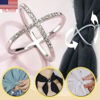 

Elegant Multifunctional Scarf Buckle Ring Scarf Ring Inlaid Brooch Rhinestone