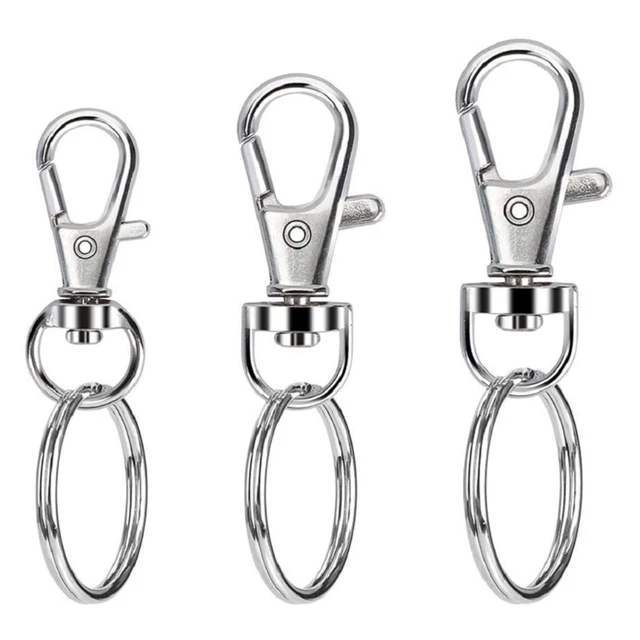 150Pcs Swivel Snap Hook Set,Swivel Clasps Lanyard Snap Keychain Hooks  Lobster Clasp Split Key Rings with Chain and Jump Rings Bulk for Keychain  Lanyard,Jewelry,DIY Crafts Supplies 