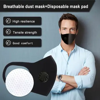 

3Pcs Anit-Flu Protective Double Air Filtering Face Mask Anti Dust Smoke Reusable Mouth Mask Breathable Washable Unisex