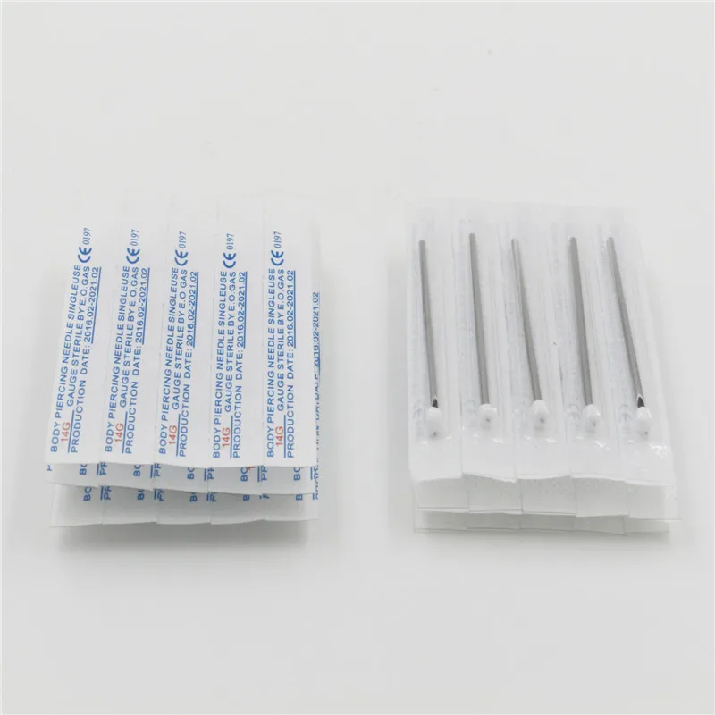 10pcs 14G 16G 18G Piercing Needles Tattoo Accessory Disposable Sterile Body Piercing Needle For Navel Ear Nose Tattoo Supply