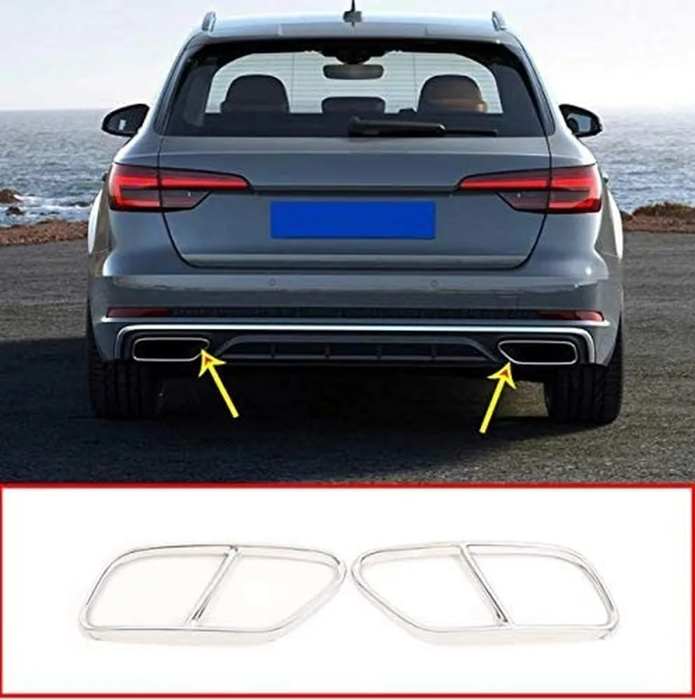 2 шт. хромированная выхлопная труба из нержавеющей стали для Audi A4 A4L B9 2019 |