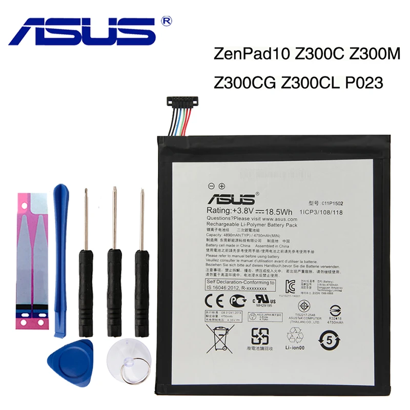 

Original ASUS High Capacity C11P1502 Battery For ASUS ZenPad10 Z300C Z300M Z300CG Z300CL P023 P01T 10.1 4890mAh