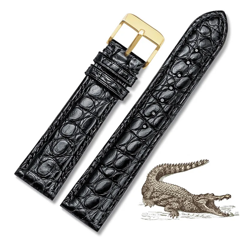 OTMENG высокое качество ремешок для часов 18 мм 19 мм 20 мм 21 мм 22 мм ремешок из крокодиловой кожи Подходит для всех брендов часы браслет - Цвет ремешка: Red black