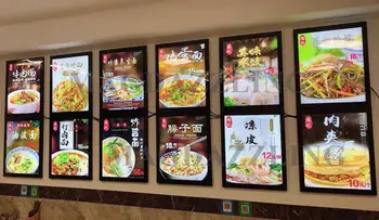 

12PCS A3 Ultra Slim Aluminum Magentic Frame LED Edge-lit Menu Panels Restaurant LED Menu Light Boxes Board