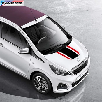

Racing Sport Stripes City Car Styling Hood Stickers Auto Bonnet Engine Cover Decor Vinyl Decal For Peugeot 108