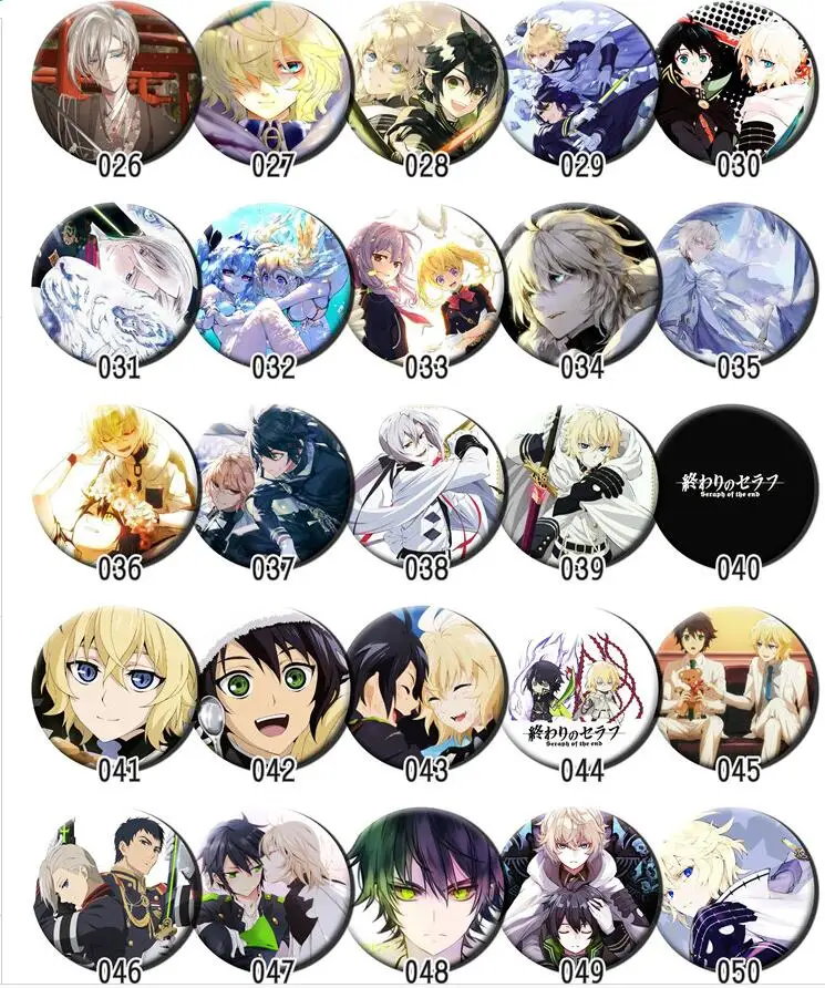 

1pc 58MM Anime Seraph of the End Guren Ichinose Hiiragi Shinoa Badges Backpack Brooch Pins Icon