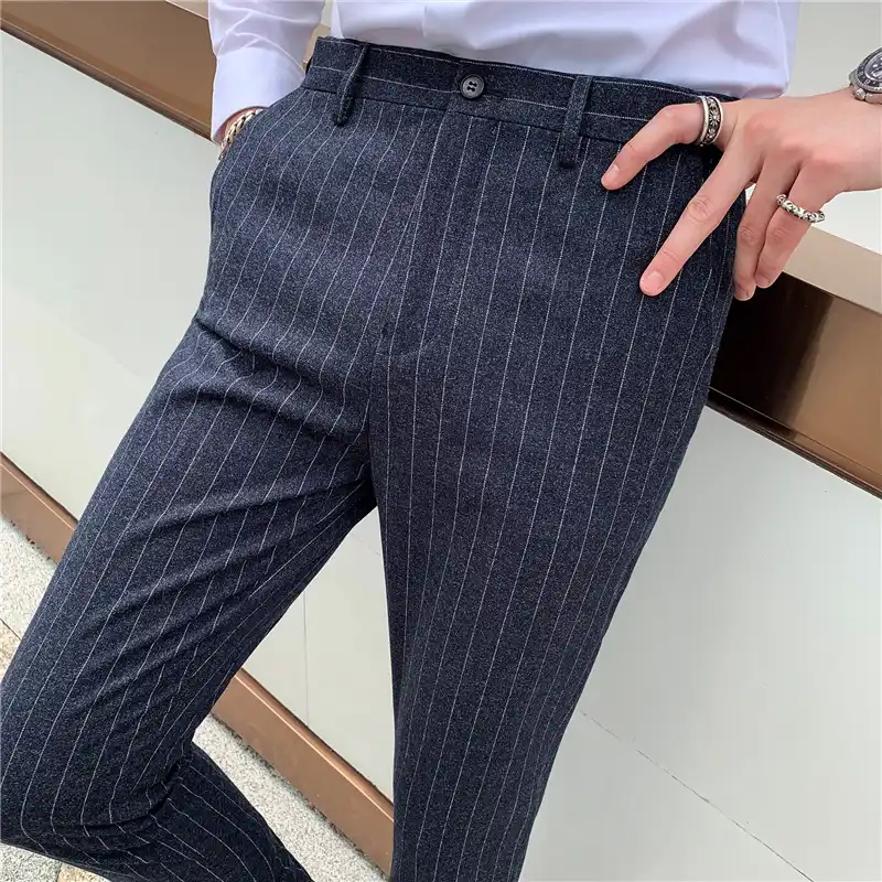 mens grey striped pants