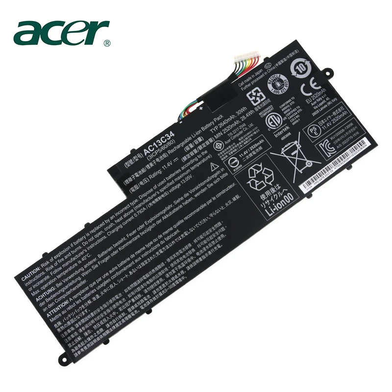 Аккумулятор для ноутбука acer Aspire V5-122P V5-132 E3-111 E3-112 ES1-111M MS237 KT.00303.005 11,4 V 2640 мА-ч/30WH AC13C34