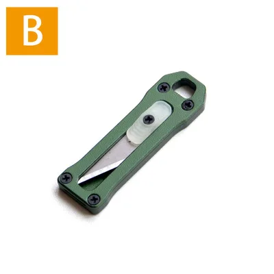 EDC Универсальный мини-нож многофункциональный инструмент для резки бумаги открытый портативный брелок - Цвет: B Green