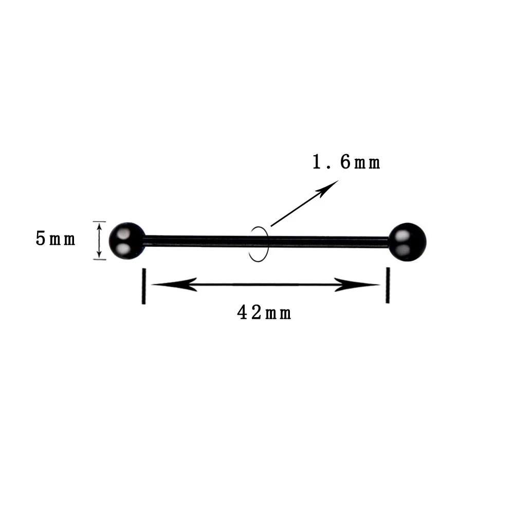 80X/набор, цветной шарик из нержавеющей стали, пирсинг-штанга для языка, кольцо на кнопке, хирургический пирсинг, Сексуальные Ювелирные изделия для тела для женщин, пирсинг в пупок - Окраска металла: Black
