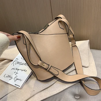 

High-end Fashion Handbag 2020 New Wild Texture Messenger Bag Fashion Shoulder Portable Bucket Bag