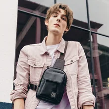 Новая высококачественная винтажная мужская кожаная нагрудная сумка, дорожная сумка через плечо, сумка через плечо, Черная