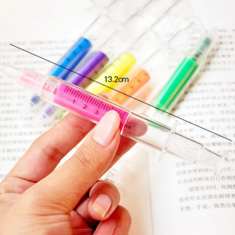 1 шт случайный цвет шприц хайлайтер ручка пластиковая Школа Офис медсестра