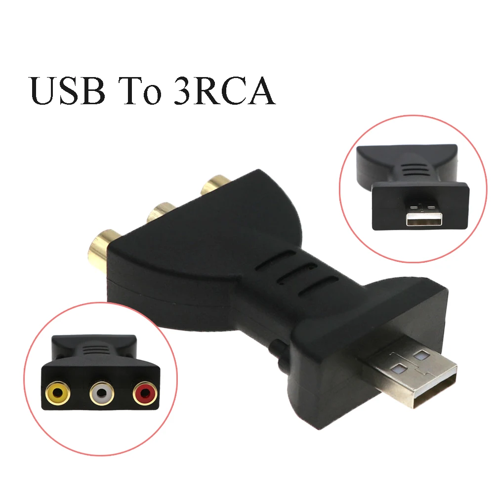 Новое поступление 1 шт. USB Male To 2RCA/3RCA Женский Видео Аудио позолоченный адаптер AV компонентный конвертер аудио адаптер Аксессуары