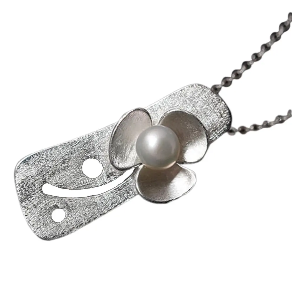 

S925 Silver Natural Pearl Flower Pendant Female Jiangnan Ancient Style Design Silver National Wind Pendant