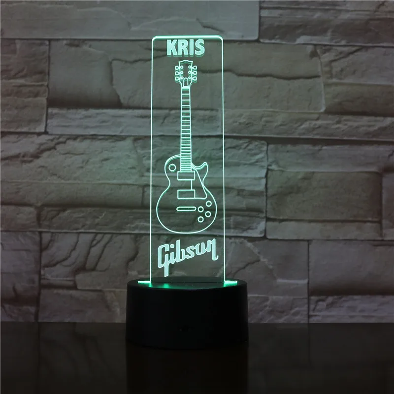 3D Led моделирование ночник 7 цветов гитара изменение градиент настольная лампа