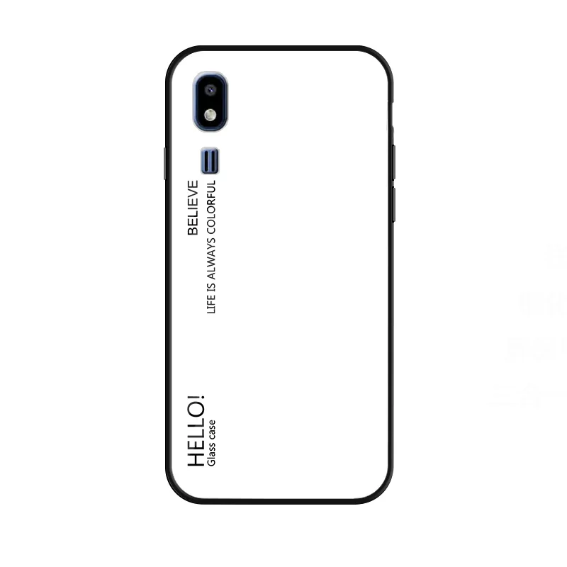 White Градиентный глянцевый чехол из закаленного стекла для телефона для Samsung Galaxy A8 J2 Pro S7 Edge S8 S9 Plus Note 8 9 Мягкий силиконовый чехол - Цвет: White