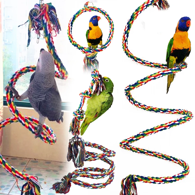 Канат для попугаев для домашних животных Птица катушки качели perches Cockatiel Conure волнистая клетка игрушка